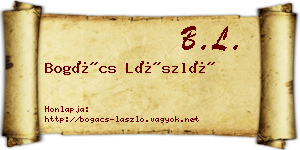 Bogács László névjegykártya