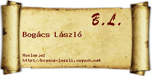 Bogács László névjegykártya